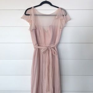 Amsale Blush Bridesmaid Dress
